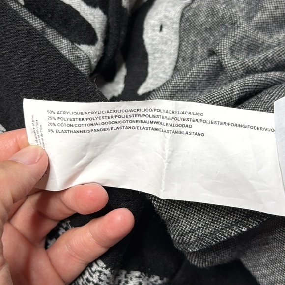 Joseph Ribkoff Grey Black Animal Print Large Button Sweater Size 12 - Picture 9 of 9